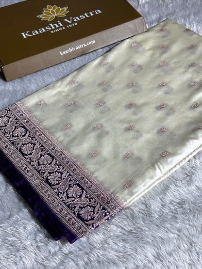 Purple contrast premium Banarasi Mashru katan silk saree MK182
