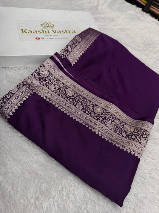 Purple premium Banarasi Mashru katan silk saree MK167