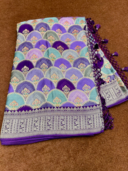 Banarasi pashmina silk saree PM101