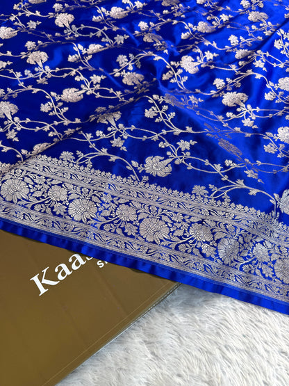Royal blue premium Banarasi Mashru katan silk saree MK227