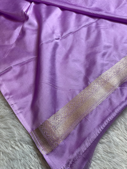 Lavender color premium Banarasi Mashru katan silk saree MK219