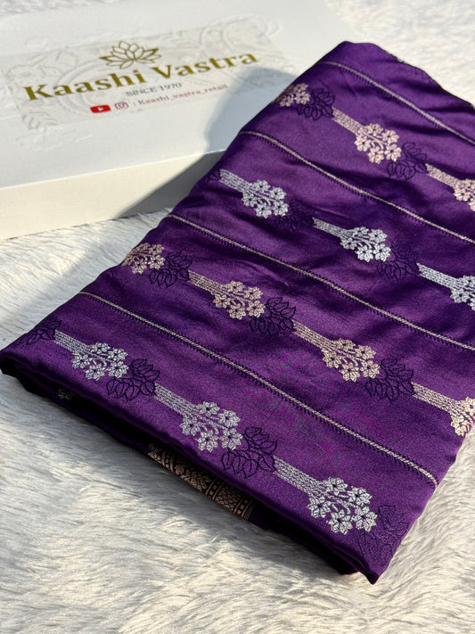 Purple color Banarasi Mashru katan silk saree MK158