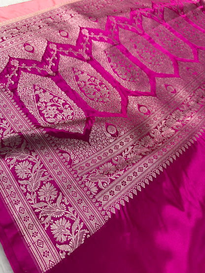 Premium contrast Banarasi Mashru katan silk saree MK182