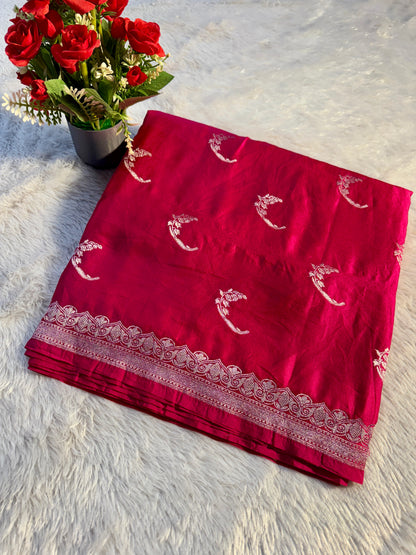 Banarasi Mashru satin silk saree MS117