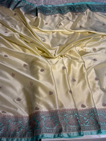 Premium contrast Banarasi Mashru katan silk saree MK197