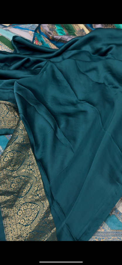Banarasi pure soft satin pashmina silk saree DS107