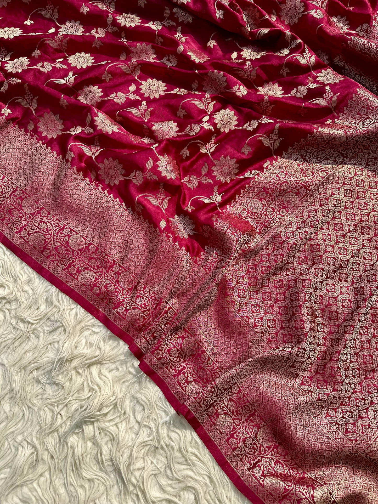 Banarasi mashru satin silk saree