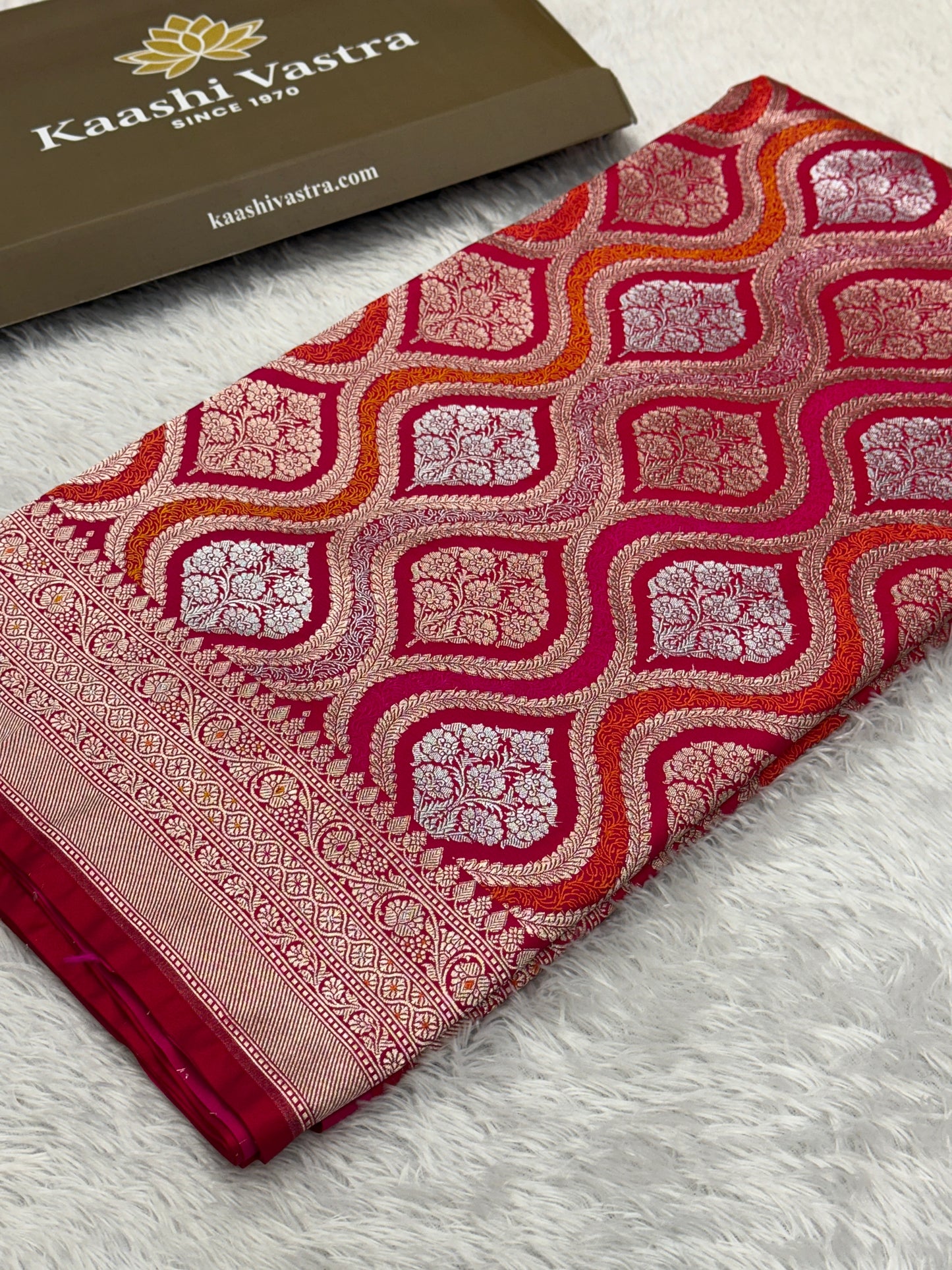 Rani pink premium Banarasi Mashru katan silk saree MK206