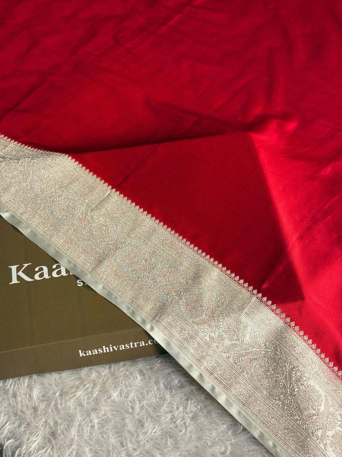 Maroon with off white colour premium Banarasi Mashru katan silk saree MK313