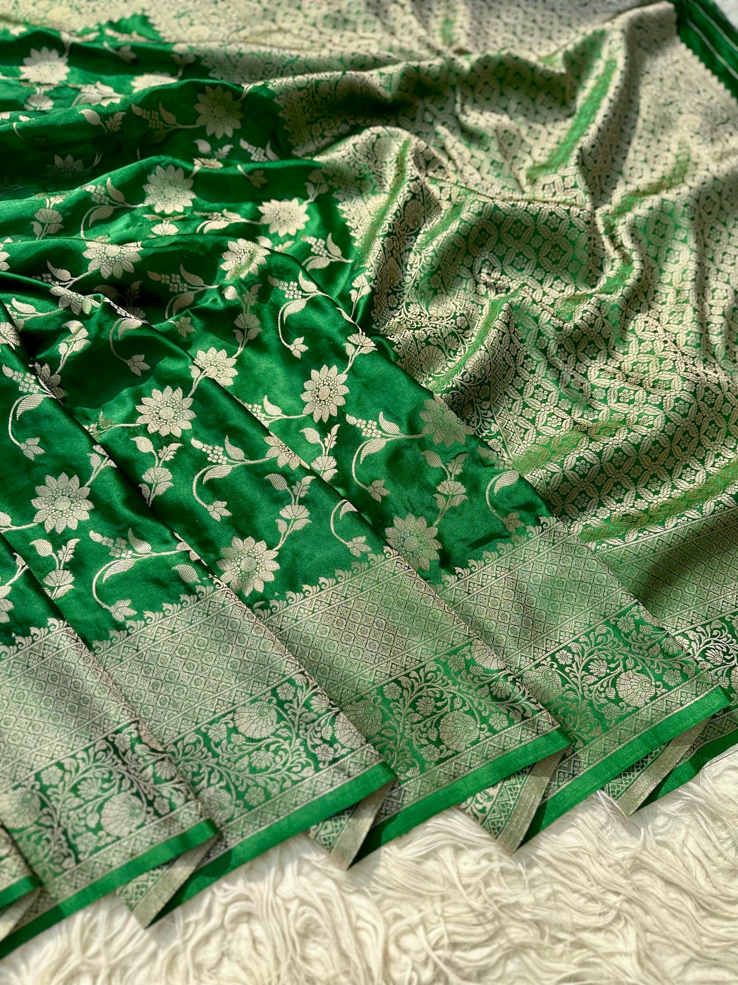 Banarasi mashru satin silk saree