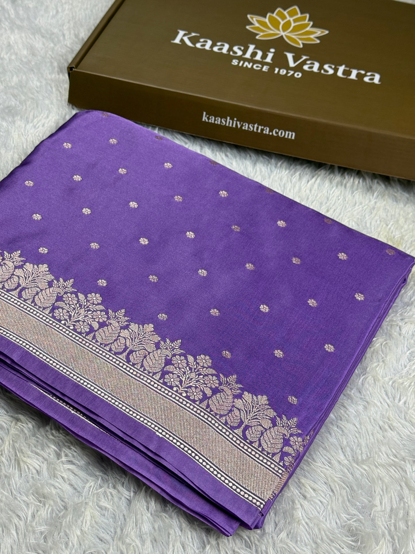Lavender color premium Banarasi Mashru katan silk saree MK233