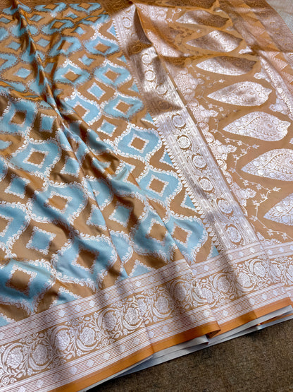 Banarasi mashru katan silk saree minakari work MK126