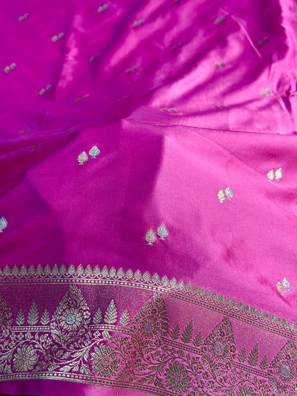 Baby pink Banarasi Mashru katan silk saree MK169