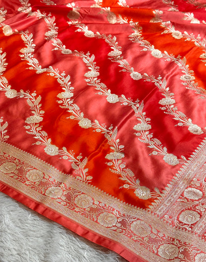 Premium hand brush Banarasi Mashru katan silk saree MK223