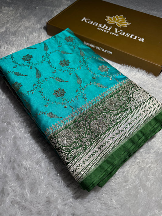 Premium contrast Banarasi Mashru katan silk saree MK203