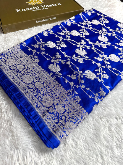 Royal blue premium Banarasi Mashru katan silk saree MK227