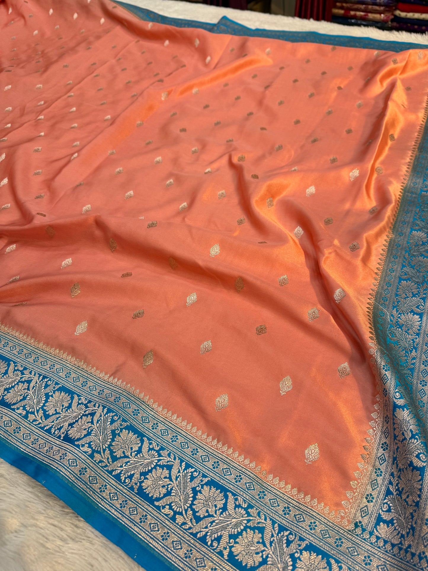 Premium contrast Banarasi Mashru katan silk saree MK182