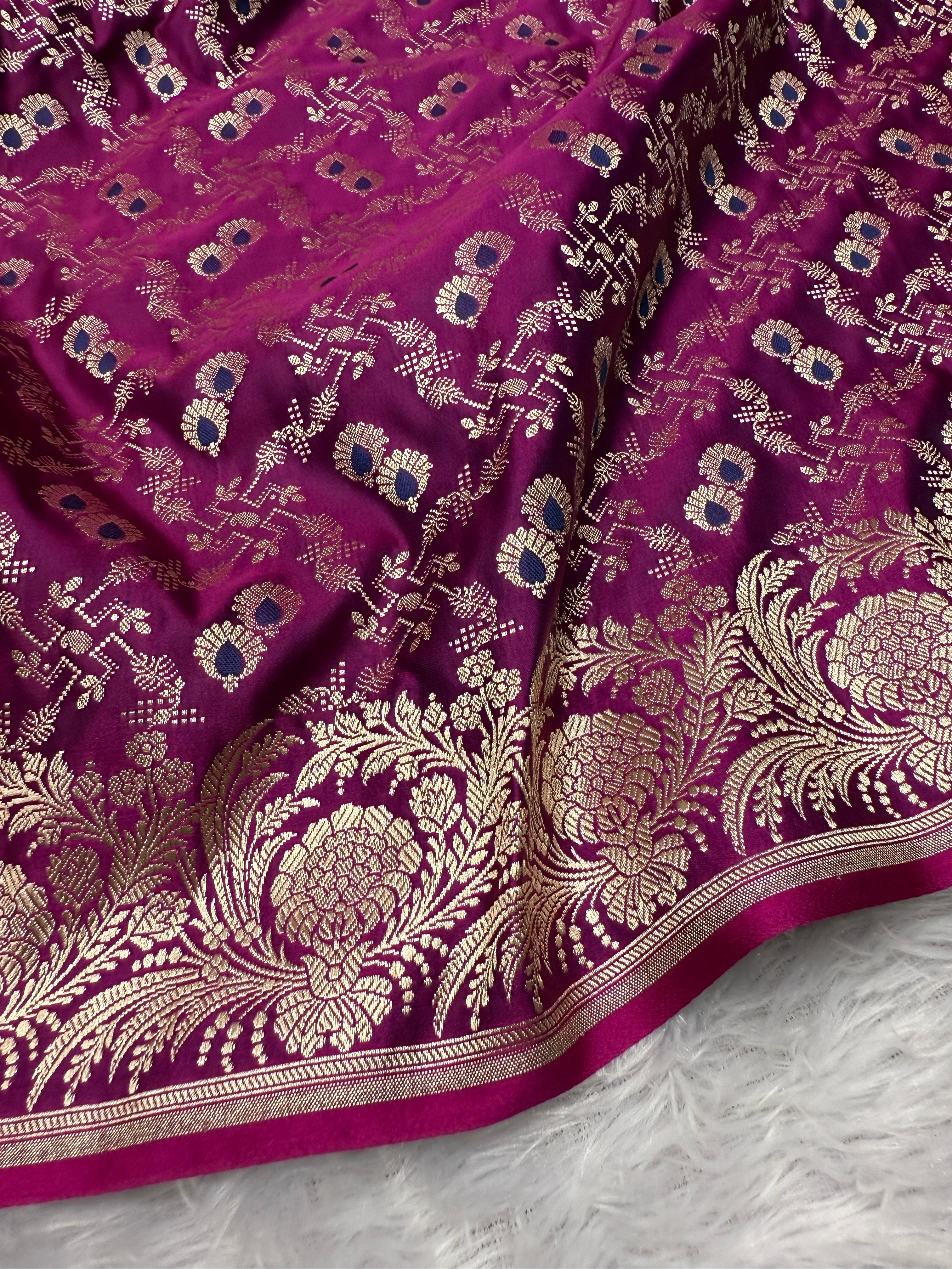 Beautiful Banarasi Mashru satin silk saree MS120
