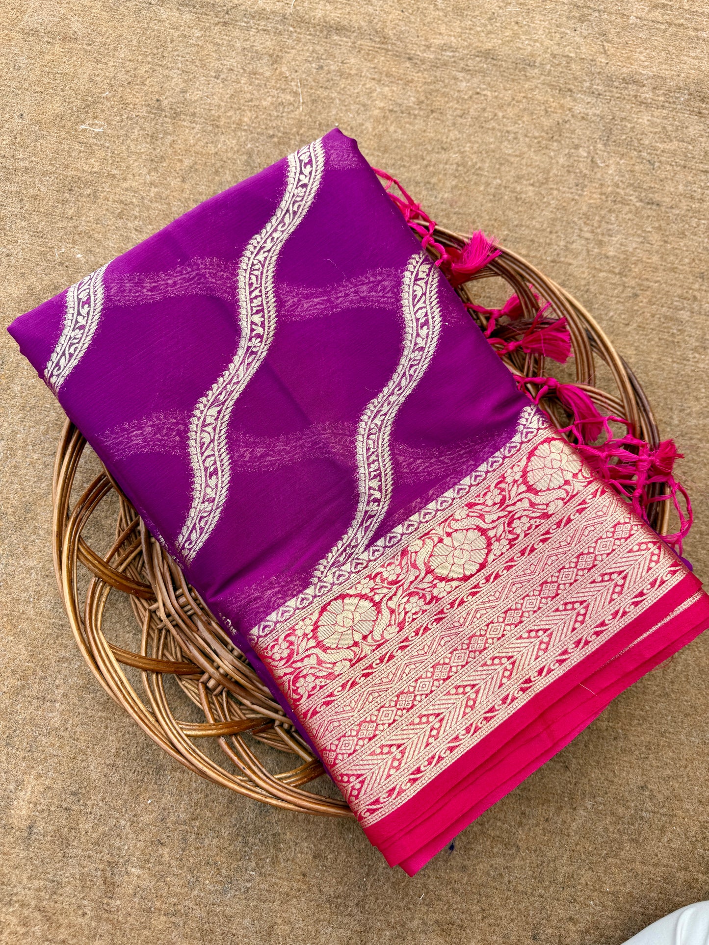 Banarasi pure chinon silk saree CH101