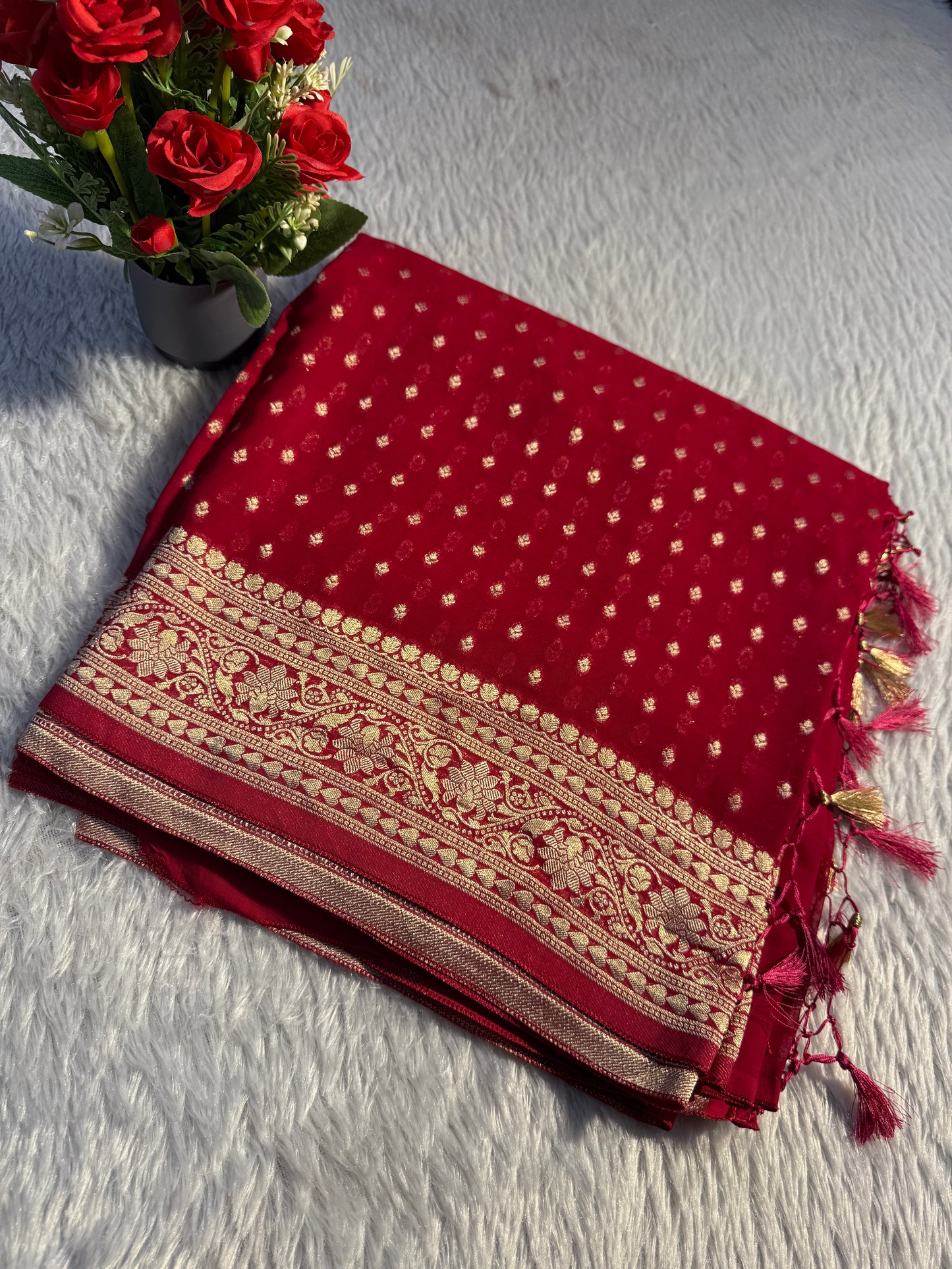 Banarasi pure viscos georgette silk saree VG102