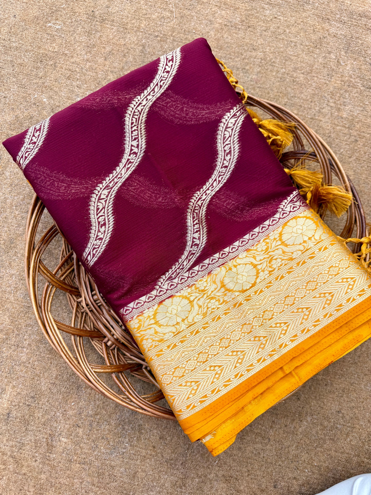 Banarasi pure chinon silk saree CH101