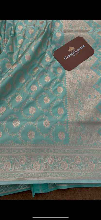BANARASI MASHRU KATAN SILK SAREE.                                             MK111