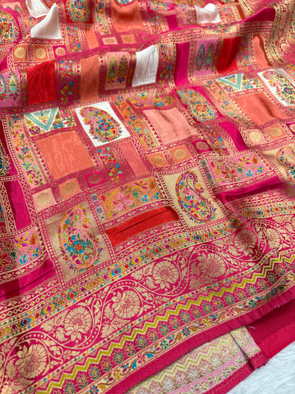 Banarasi pure satin pashmina silk saree DS102