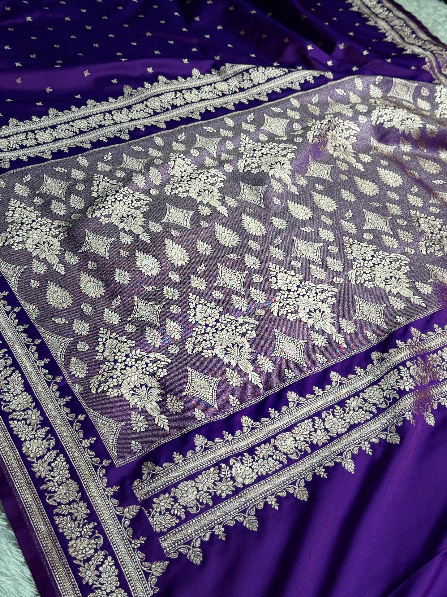 Purple color premium Banarasi Mashru katan silk saree MK231
