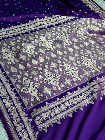 Purple color premium Banarasi Mashru katan silk saree MK231