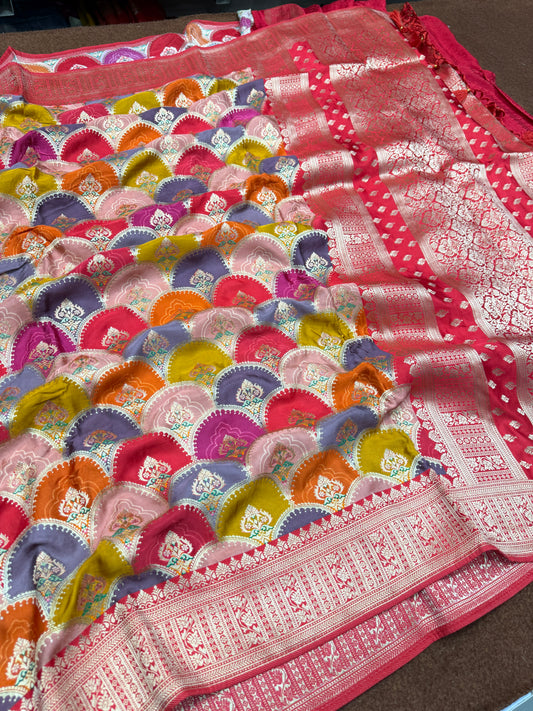 Banarasi pashmina silk saree PM101