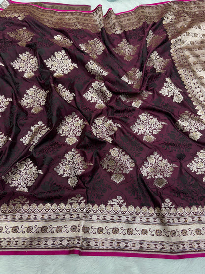 Premium bridal Mashru katan silk saree MK198
