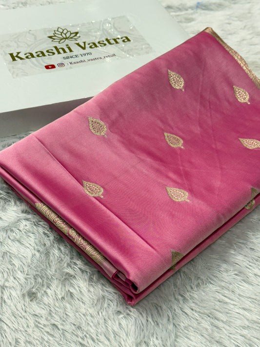 Pink premium Banarasi Mashru katan silk saree MK162