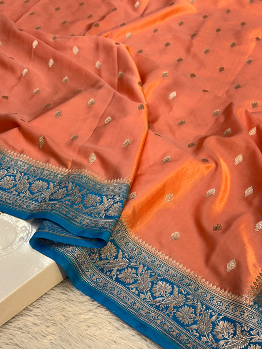 Premium contrast Banarasi Mashru katan silk saree MK182