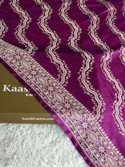 Majanta colour premium Banarasi Mashru katan silk saree MK350