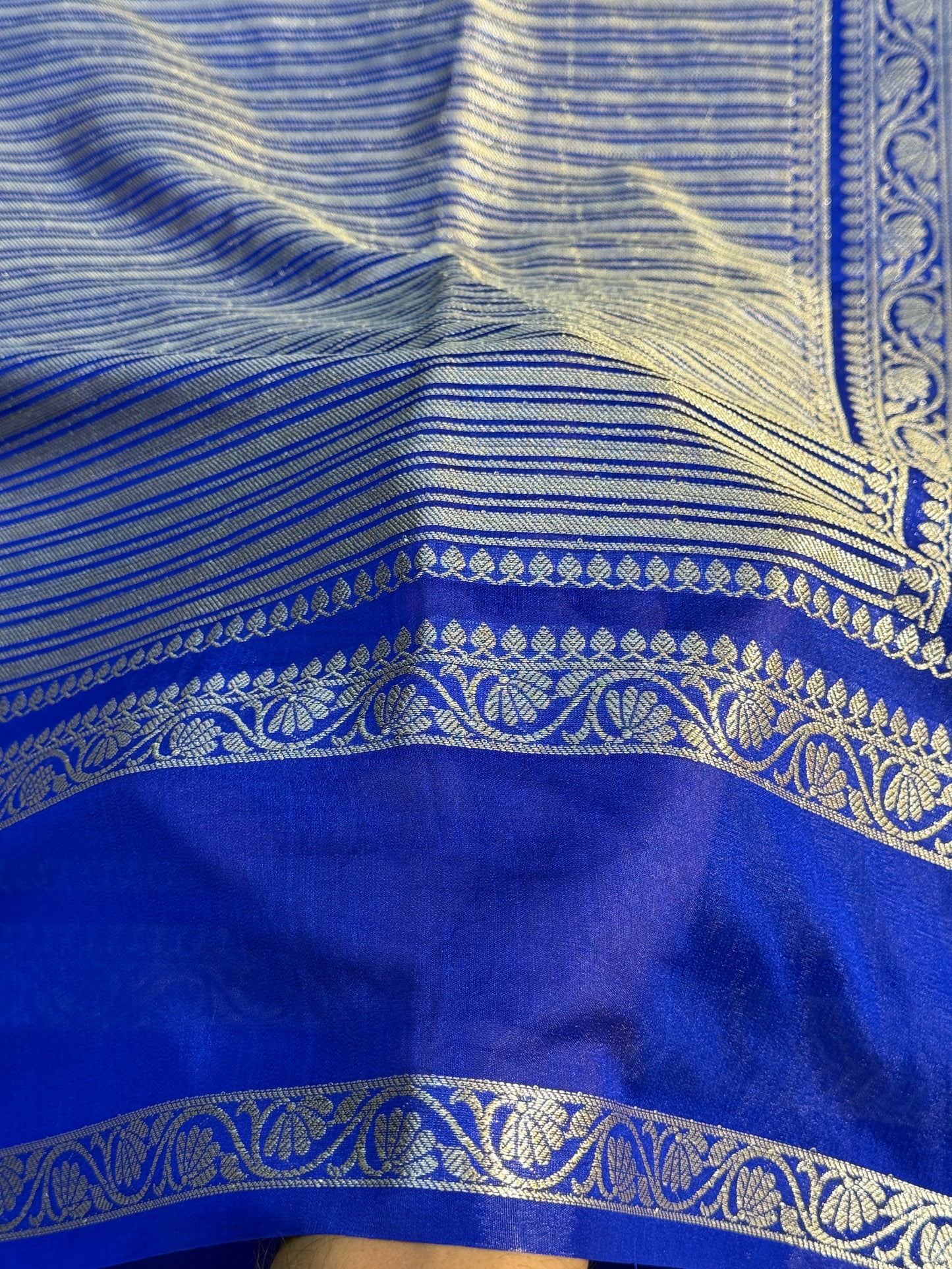 Royal blue Banarasi georgette silk saree RB108