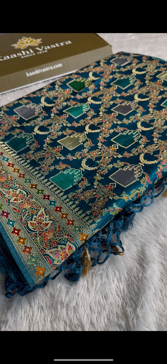 Banarasi pure soft satin pashmina silk saree