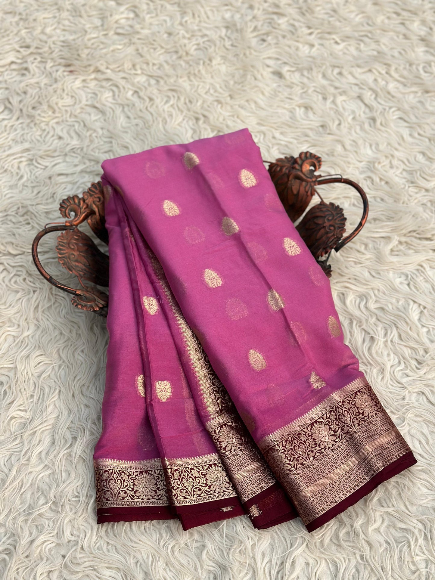 Banarasi chinon silk saree