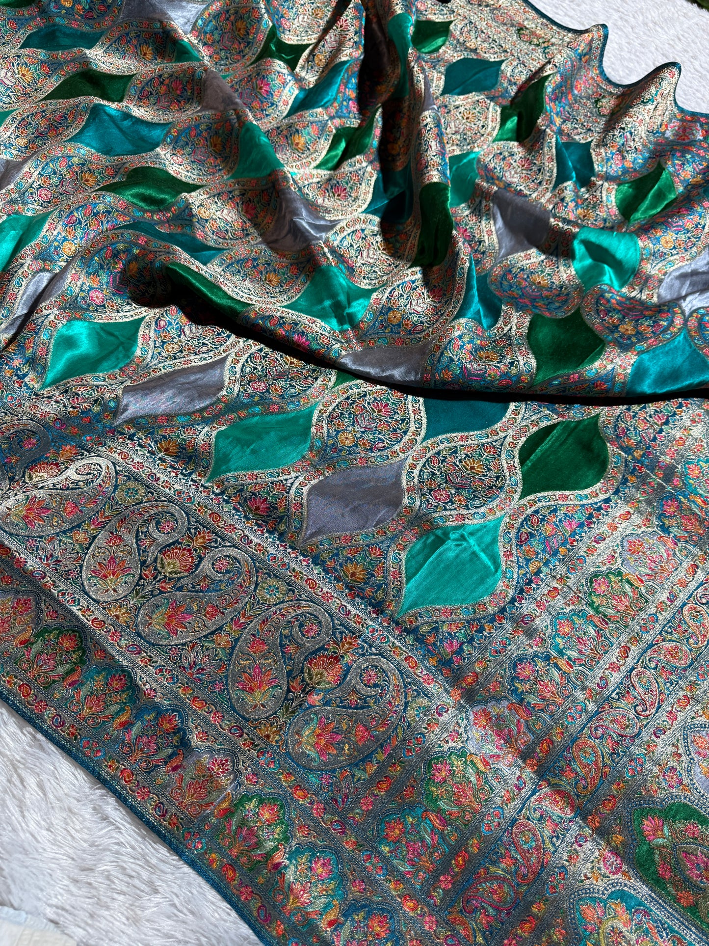 Premium Banarasi pure soft satin pashmina silk saree DS110