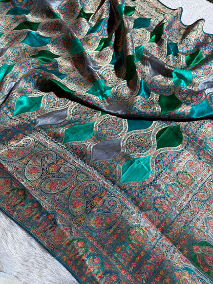 Premium Banarasi pure soft satin pashmina silk saree DS110