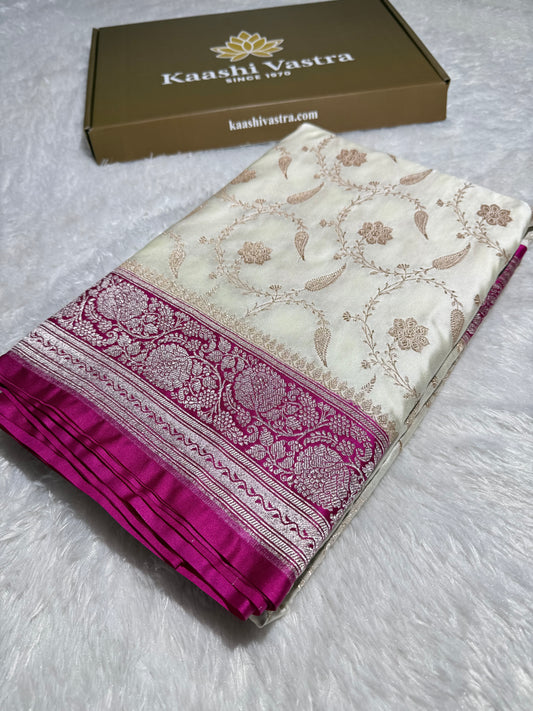 Contrast border Premium Banarasi Mashru katan silk saree MK203