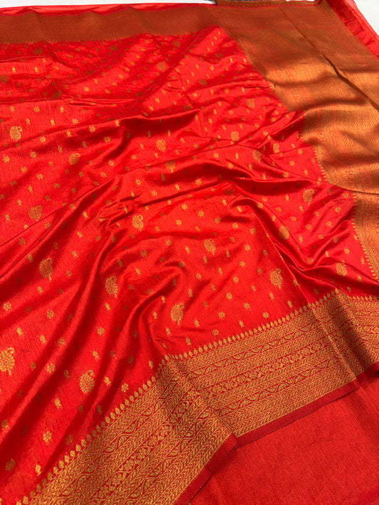 Banarasi mulberry cotton silk saree