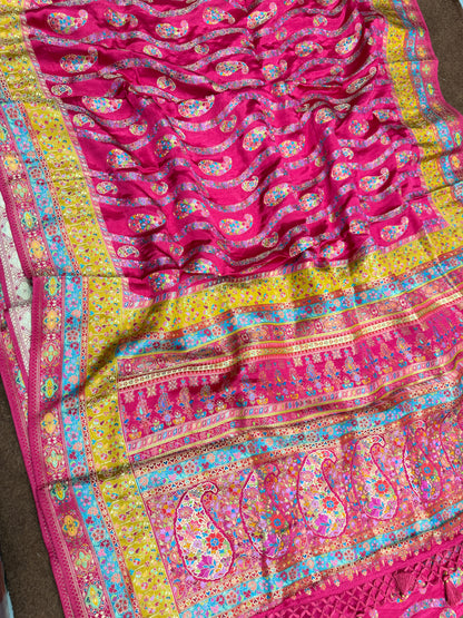 PASHMINA SILK SAREE WITH POSITION PRINT PM103
