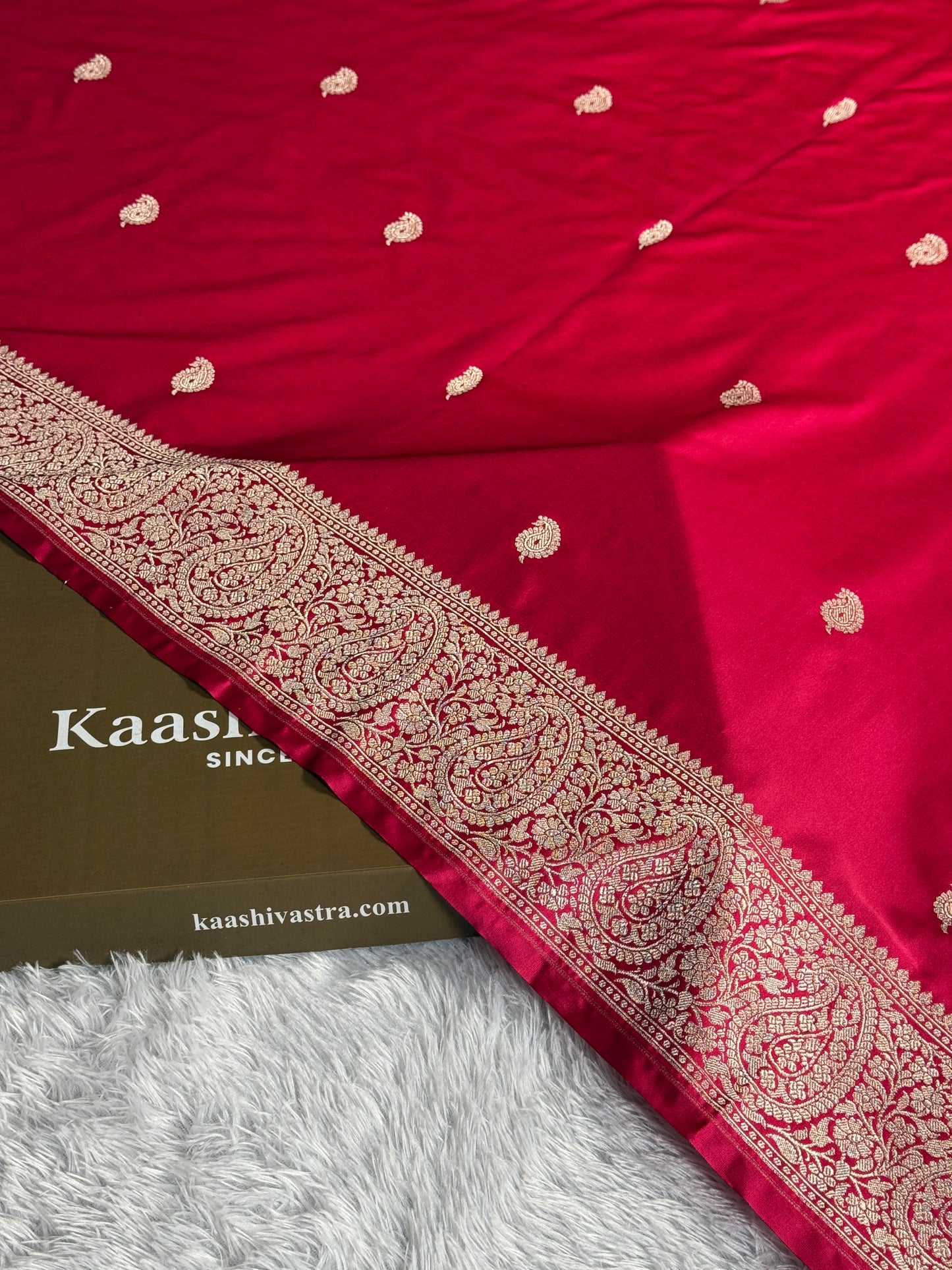 Hot pink colour premium Banarasi Mashru katan silk saree MK309