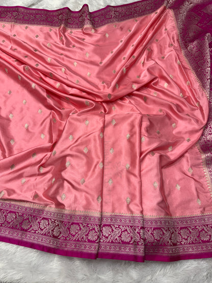 Premium contrast Banarasi Mashru katan silk saree MK182