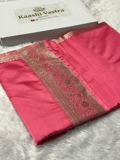 Pink Banarasi mashru katan silk saree MK167