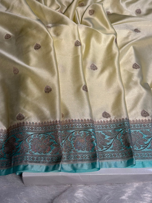 Premium contrast Banarasi Mashru katan silk saree MK197