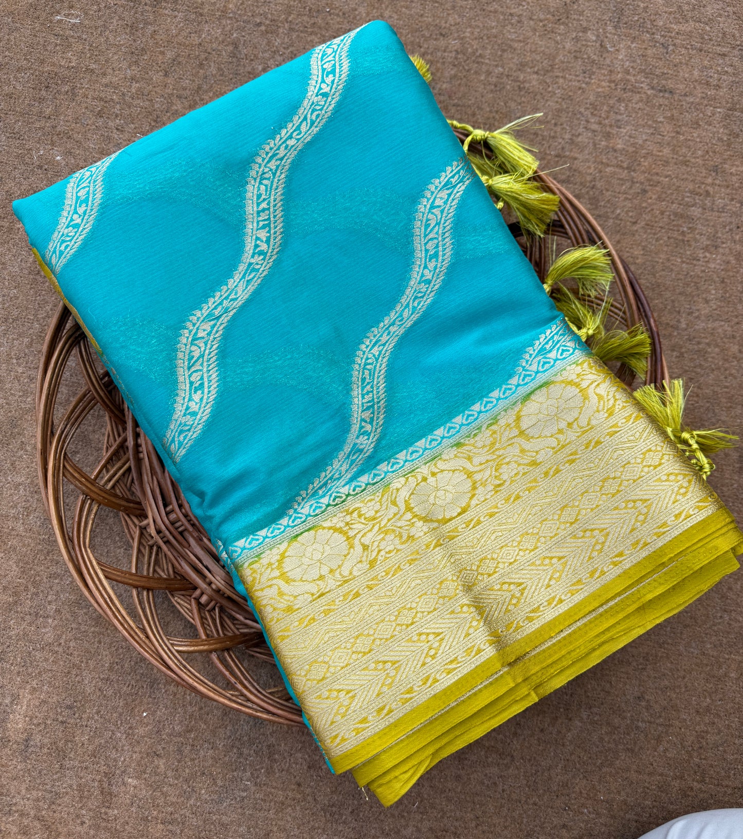 Banarasi pure chinon silk saree CH101