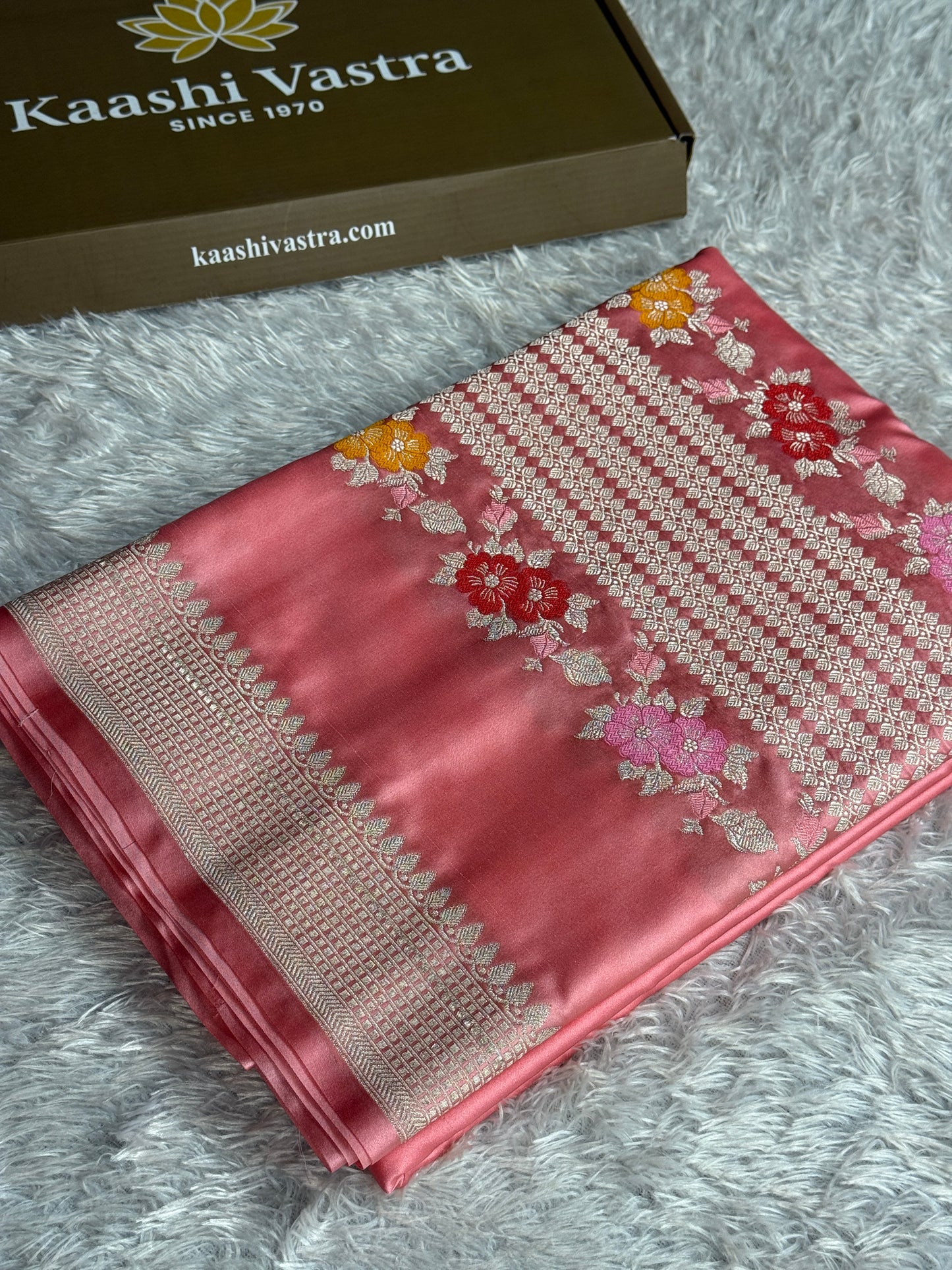 Pink colour premium Banarasi tilfi Mashru katan silk saree MK332