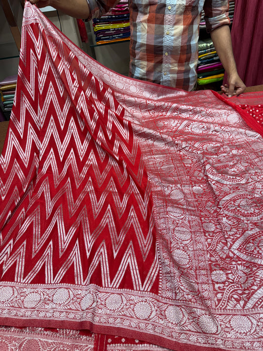 Banarasi chinon georgette silk saree CN105