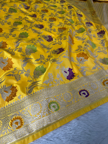 Haldi special premium tilfi Banarasi Mashru katan silk saree MK199